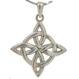 Peter Stone Sterling Celtic Knot and Chain Necklace